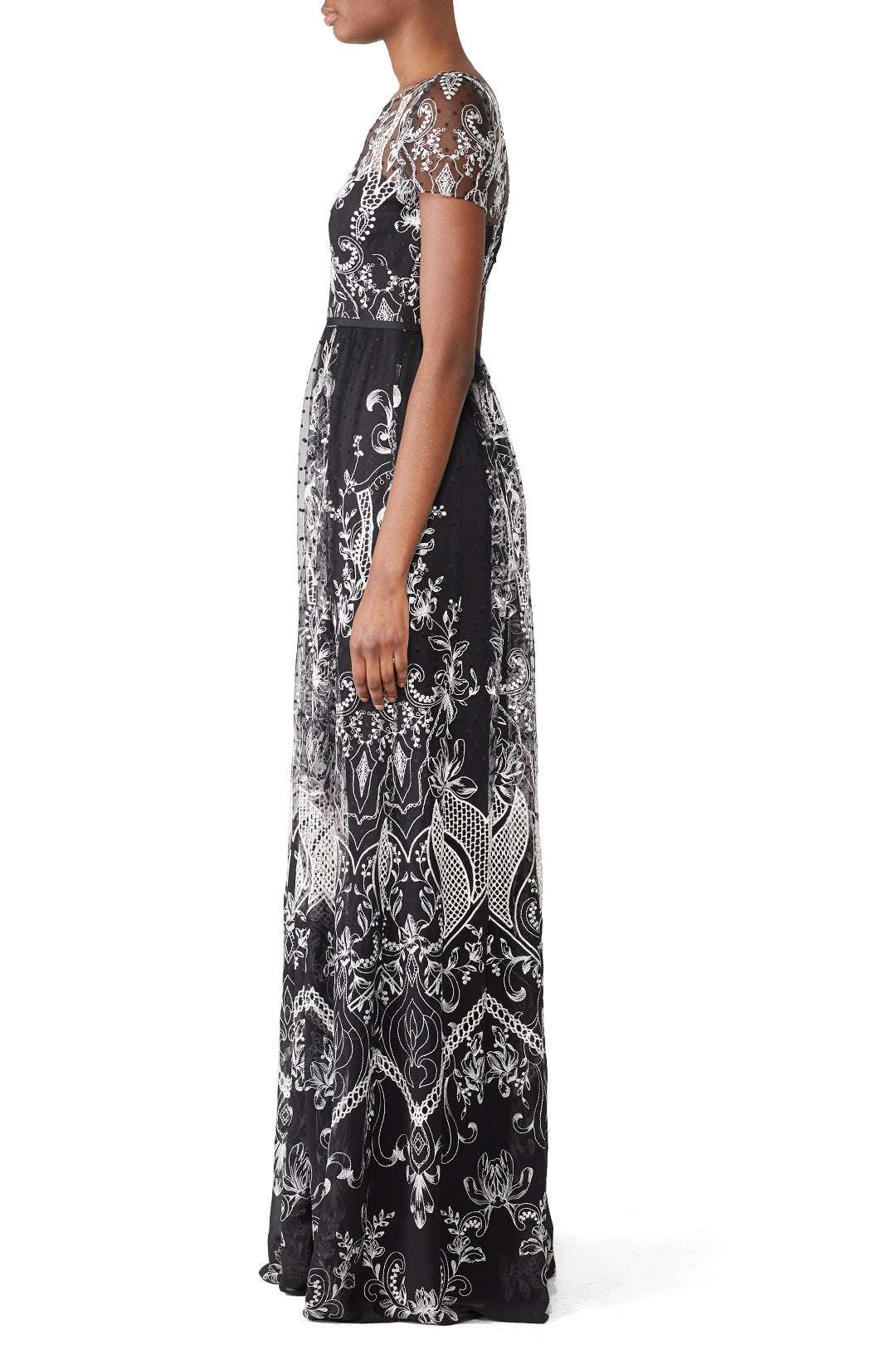 Embroidered Dotted Tulle Gown by Marchesa Notte 2