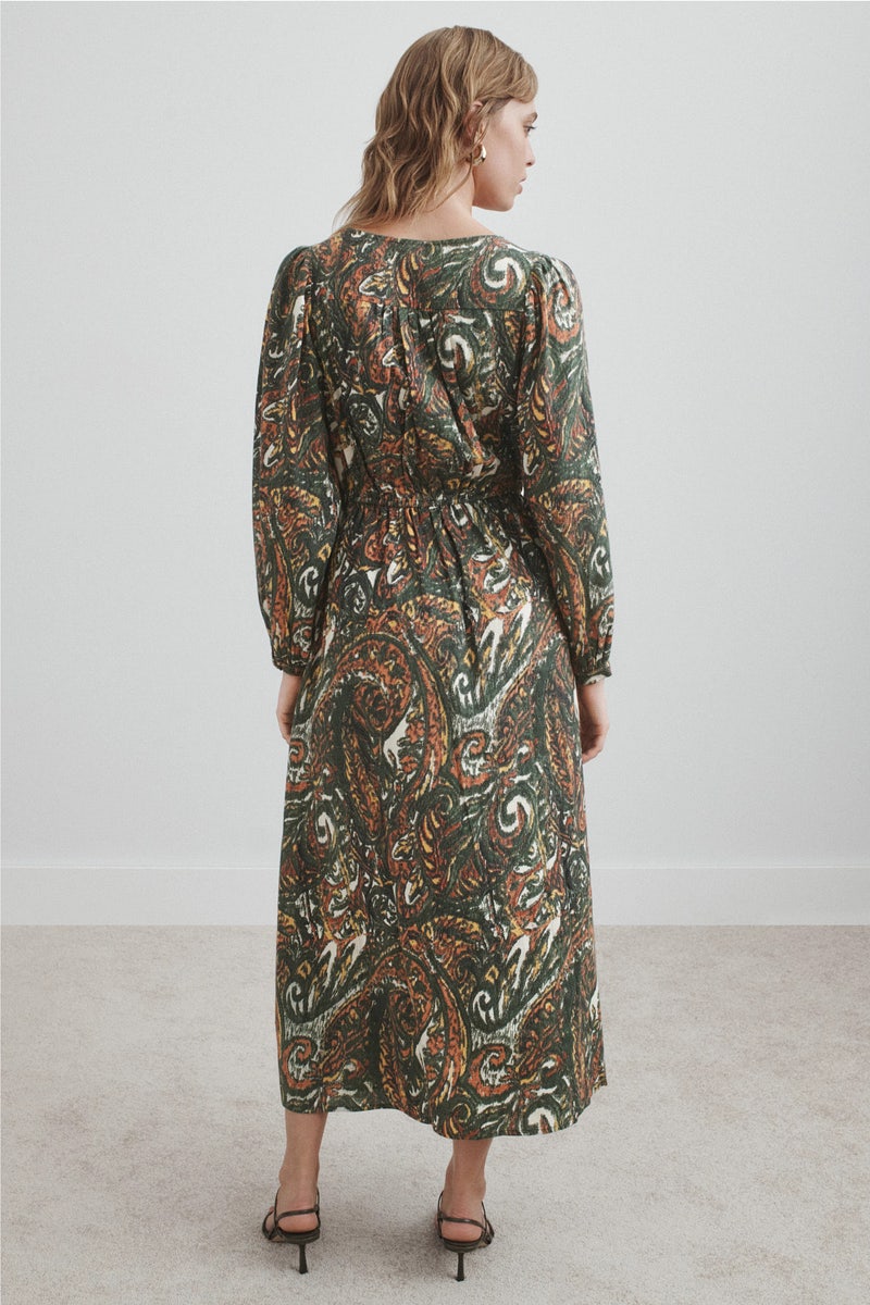 women's floral stretch jersey surplice dress Floral Elegance Long Sleeve Surplice Maxi Dress