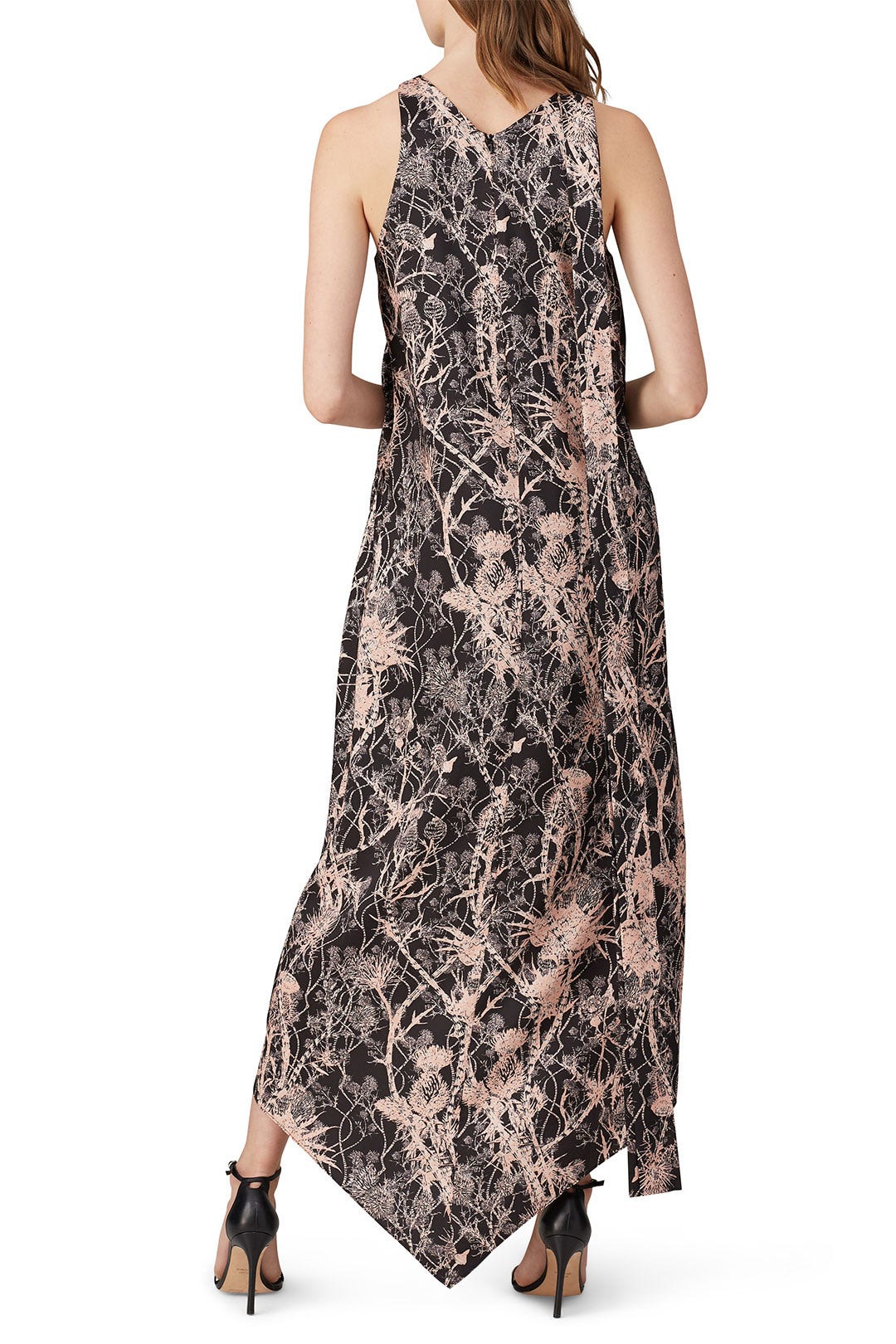 Black Printed Sleeveless Midi Dress by Cedric Charlier 2