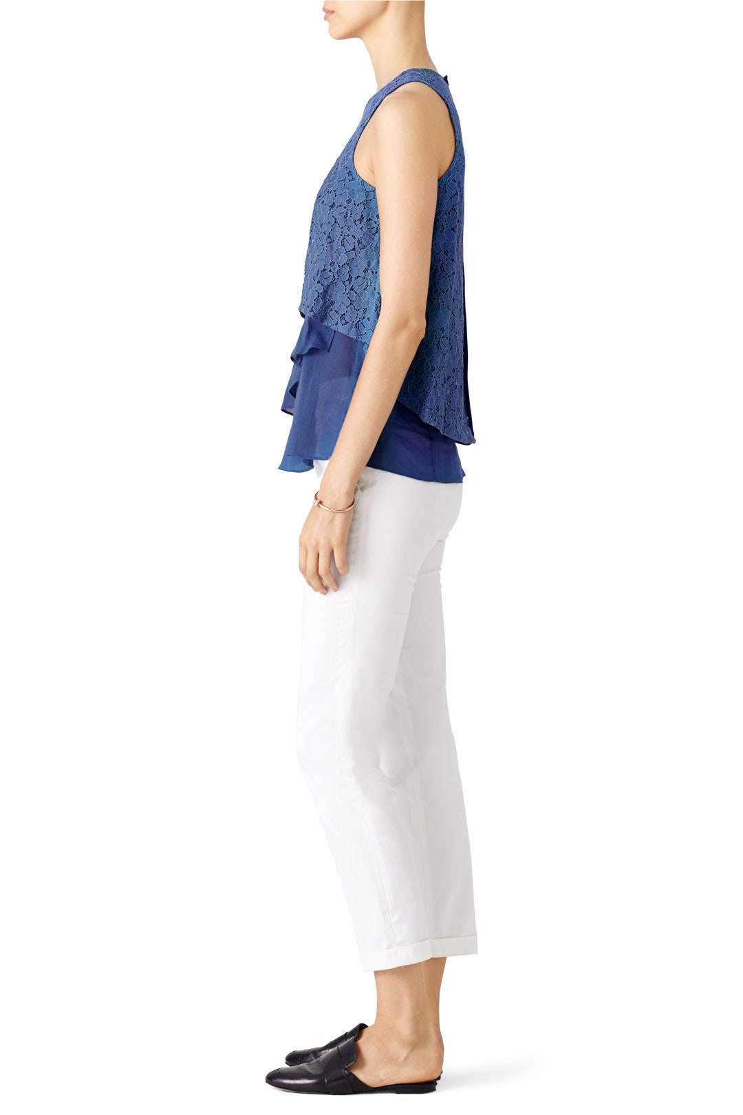 Denim Empire Flounce Top by Derek Lam 10 Crosby 2