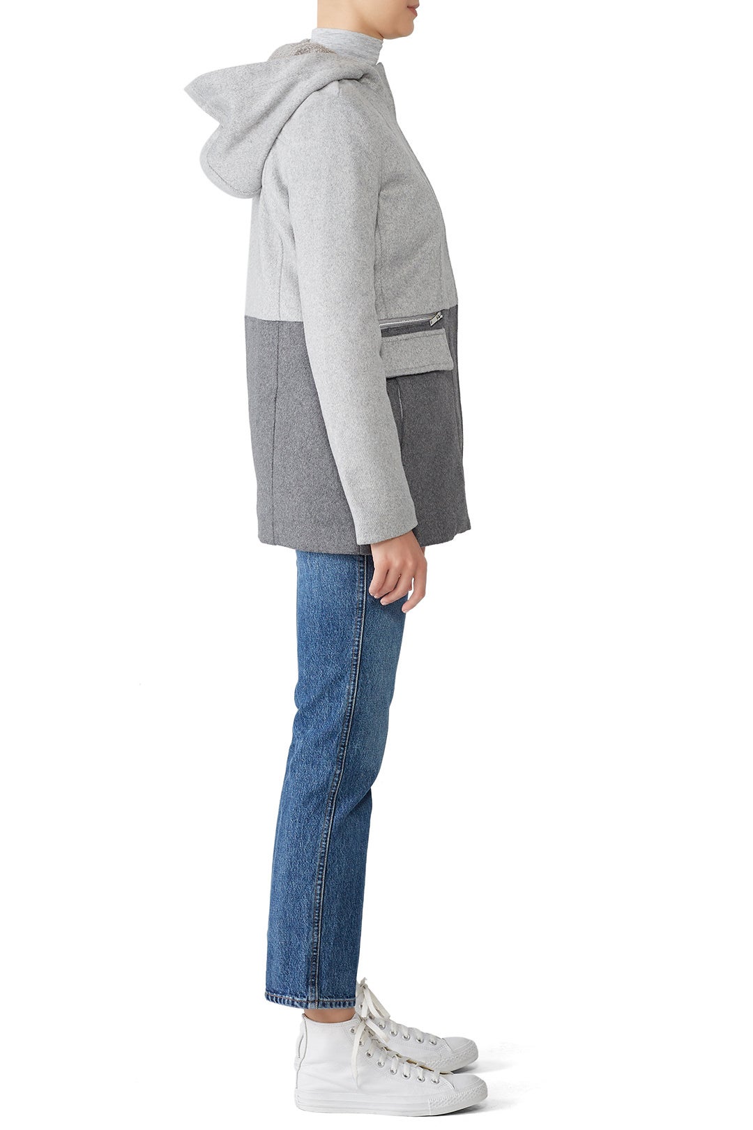 Grey Colorblock Coat by Slate & Willow 1