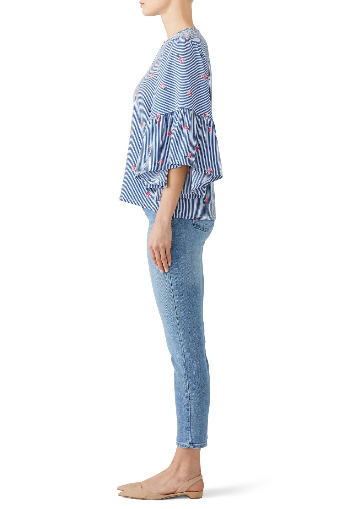 Kelsey Flutter Sleeve Top by B Collection by Bobeau 1