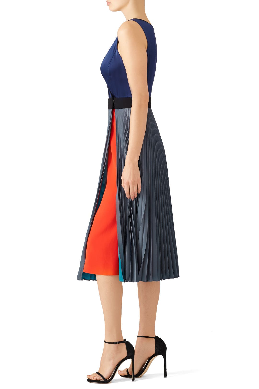 国内配送【DIANE von FURSTENBERG】 Vネック プリーツ ドレス body_7huffS.jpg