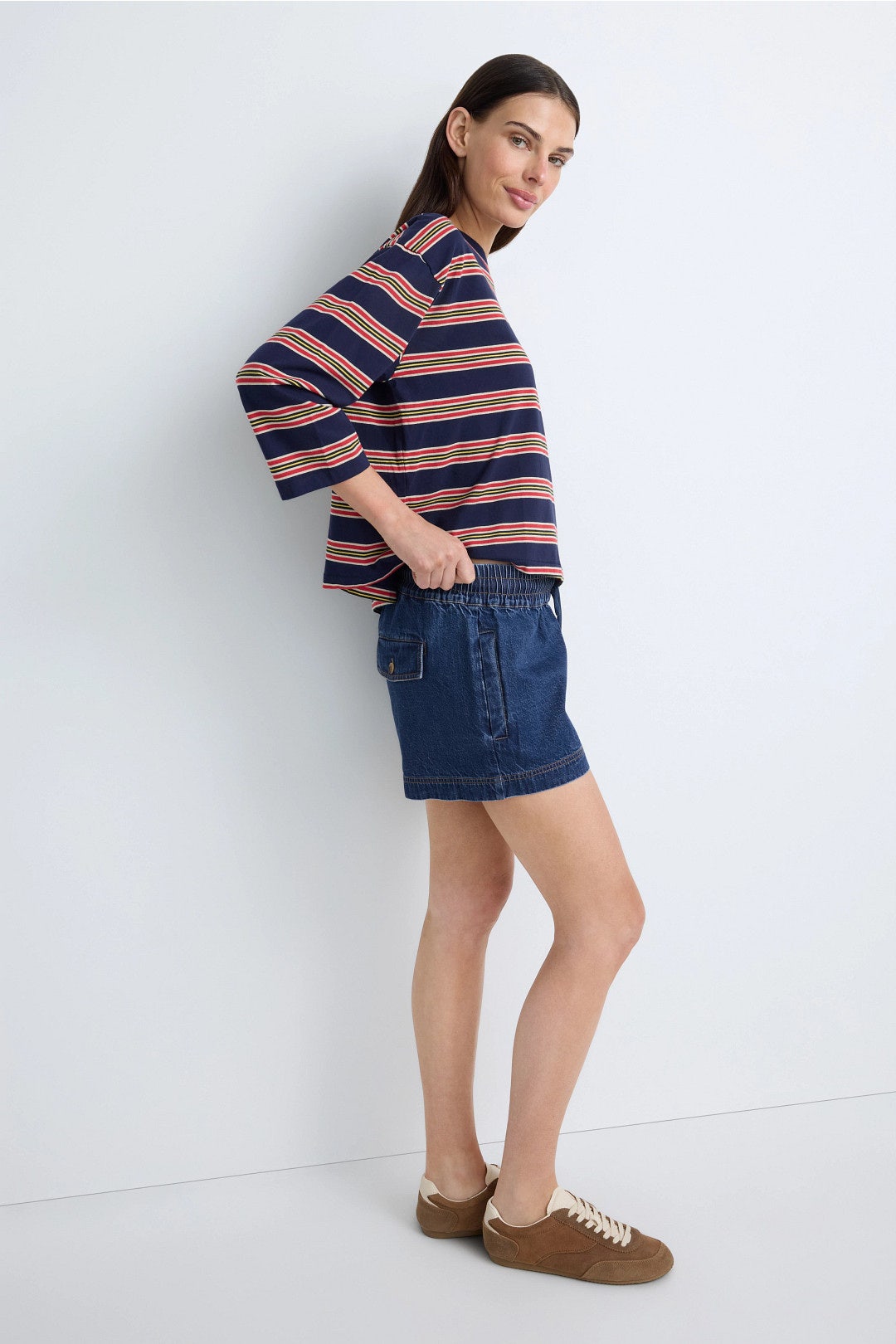 Mid Rise Drawstrings Shorts by Hudson 1