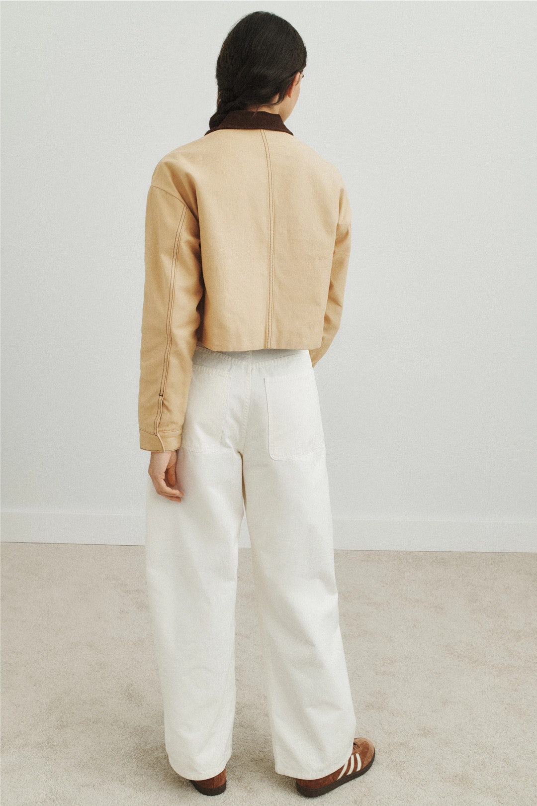 Brown Cropped Chore Jacket by Hudson 2