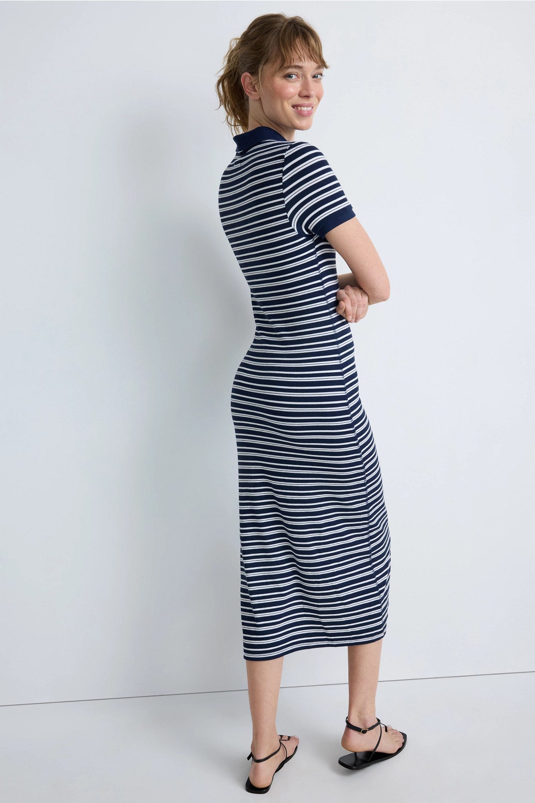 Shelby Knit Polo Midi Dress by SIMKHAI 2