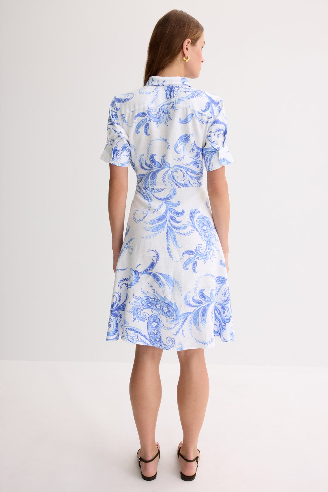 Paisley Tie Front Linen Shirtdress by Lauren Ralph Lauren