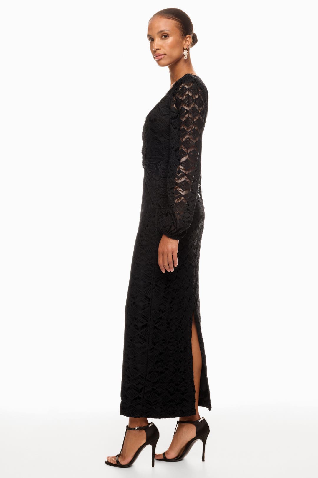 Crochet Plunge Maxi Dress by PatBO | Rent the Runway
