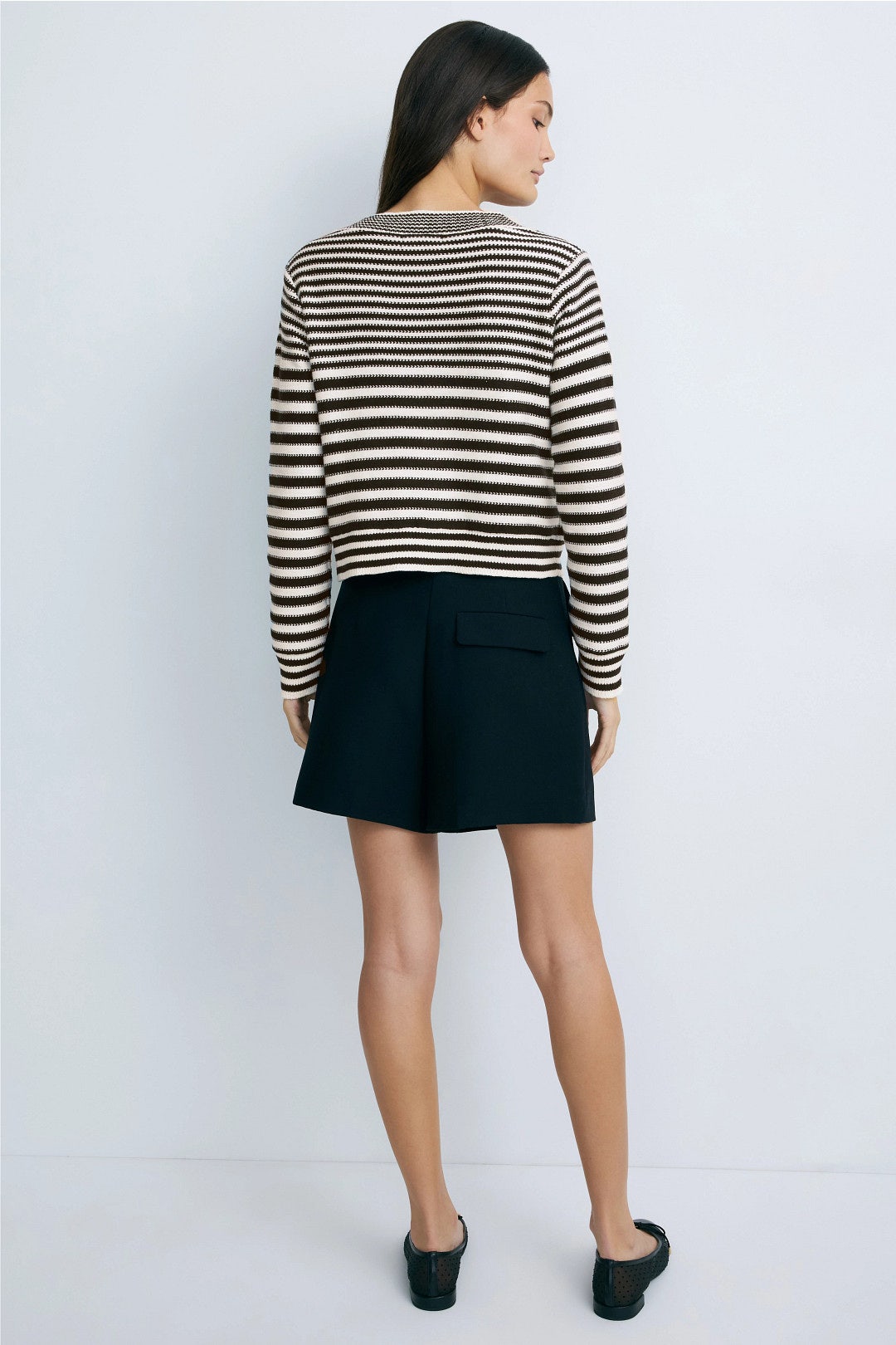 Maribel Striped Crew Cardigan by Central Park West 2