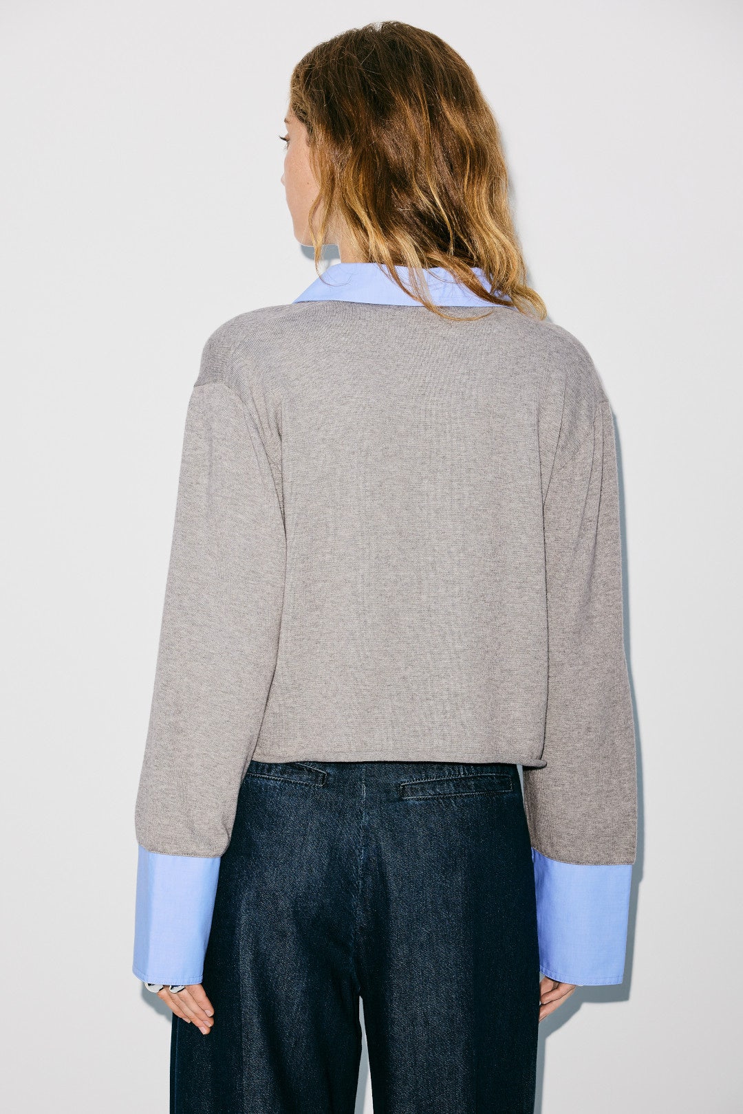 Cotton Cashmere Mixed Media Button Down Sweater by NAADAM 2