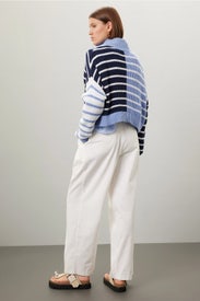Cropped Hampton Sweater in Navy Multi
