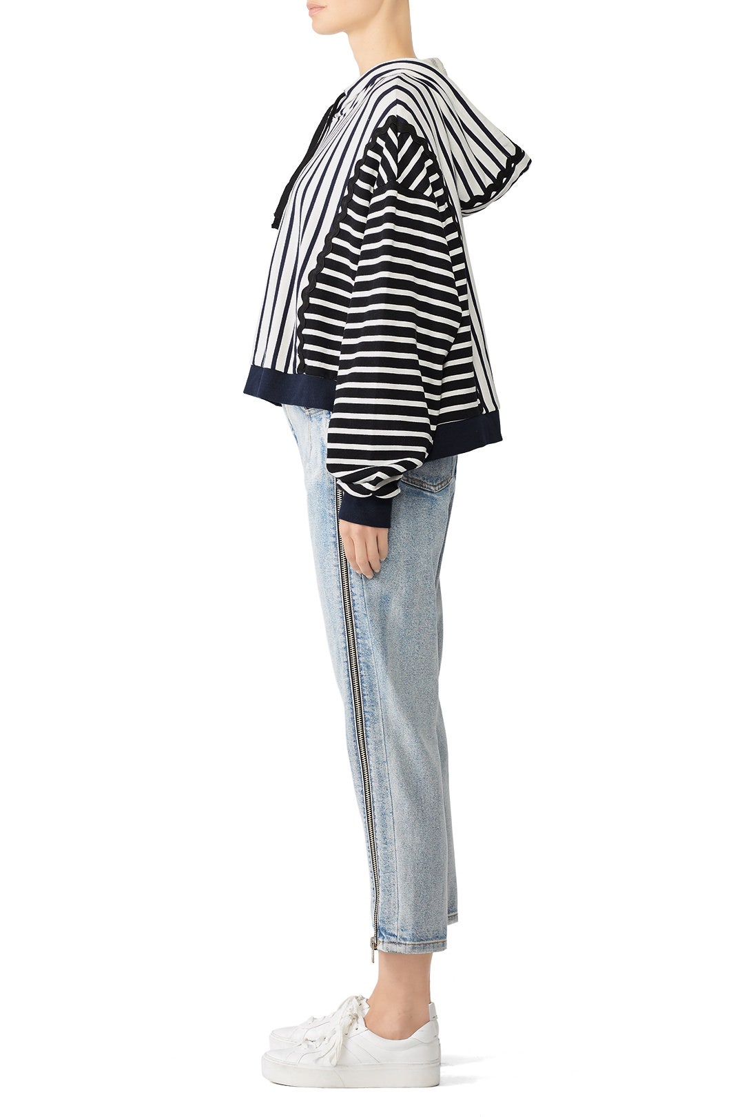 Zig Zag Stripe Hoodie by SIMKHAI 2