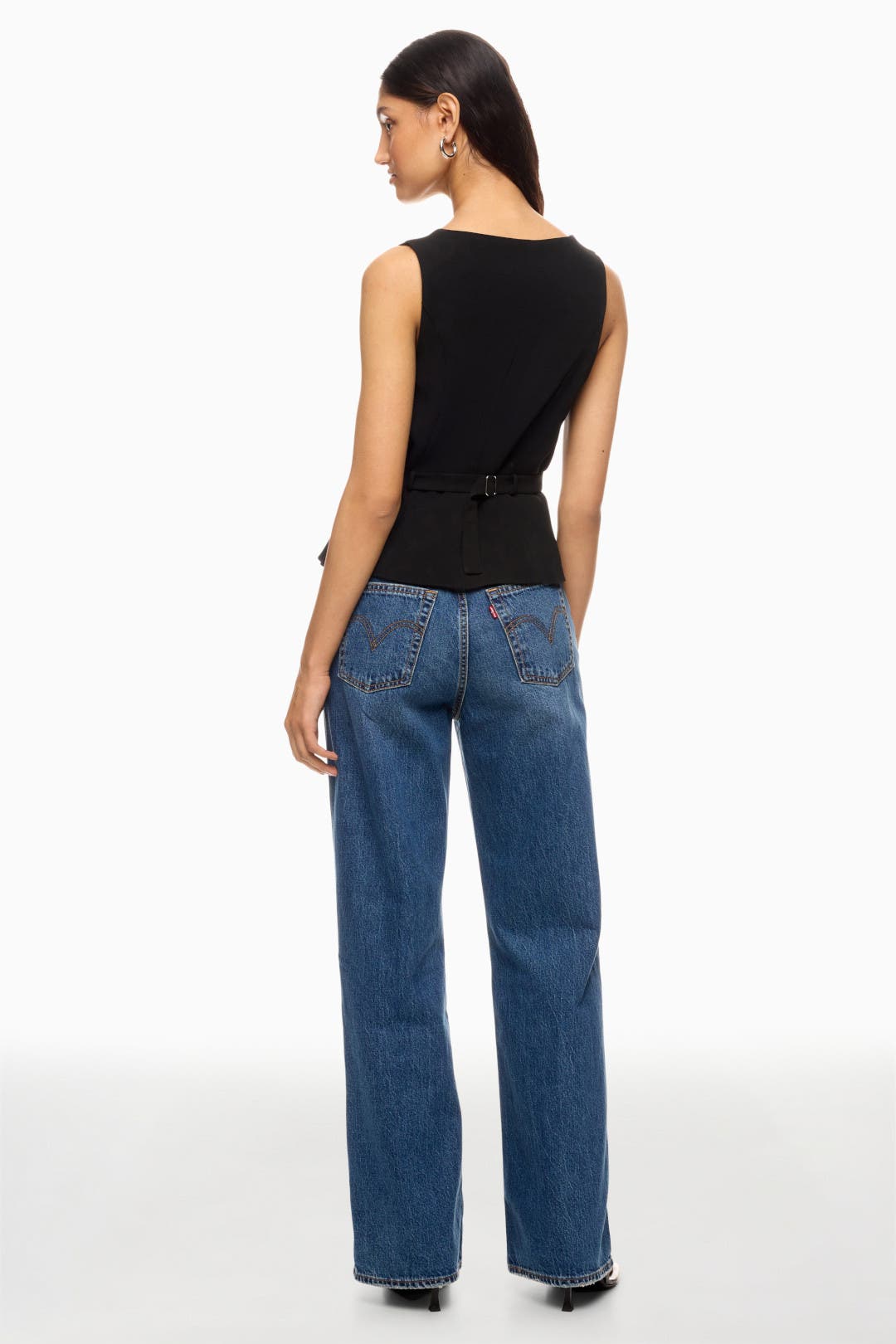 Dark Rinse Ribcage Wide Leg Jeans by Levi's | Rent the Runway
