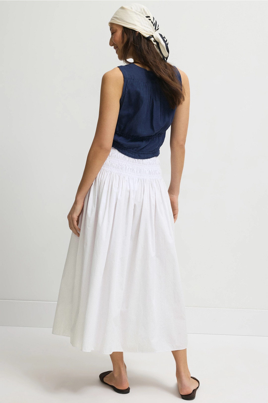 Cotton Smocked Skirt by NAADAM 1