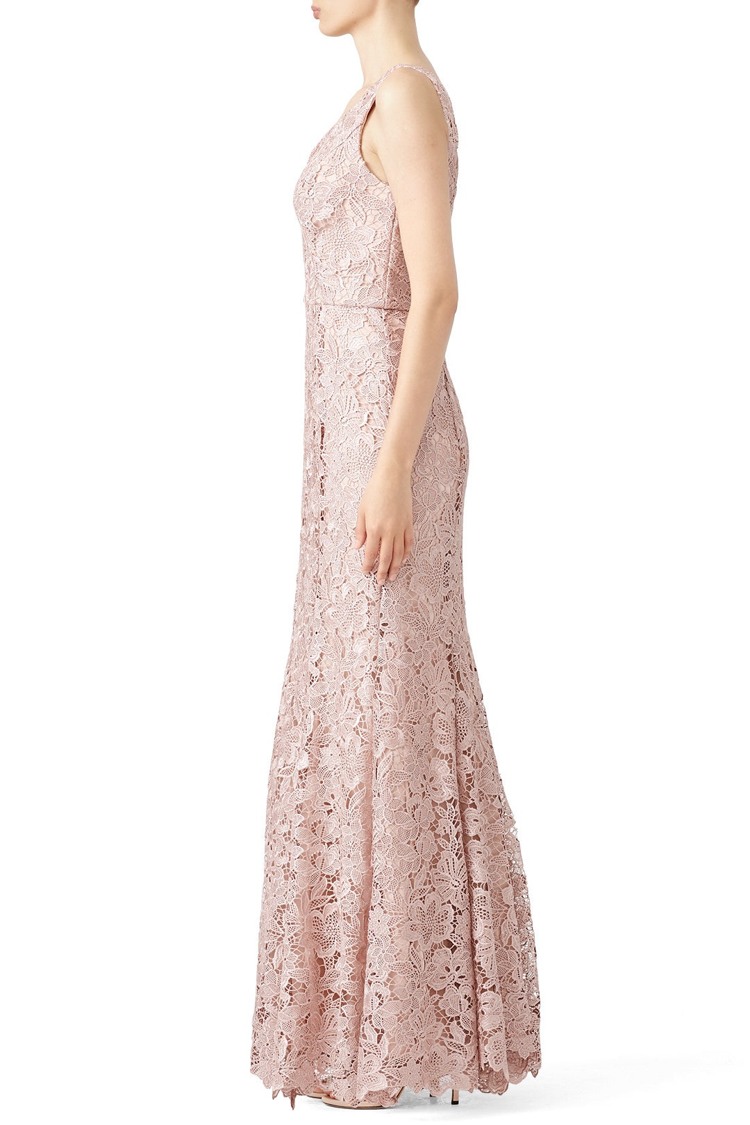 Blush Floral Lace Gown by JS Collection 2