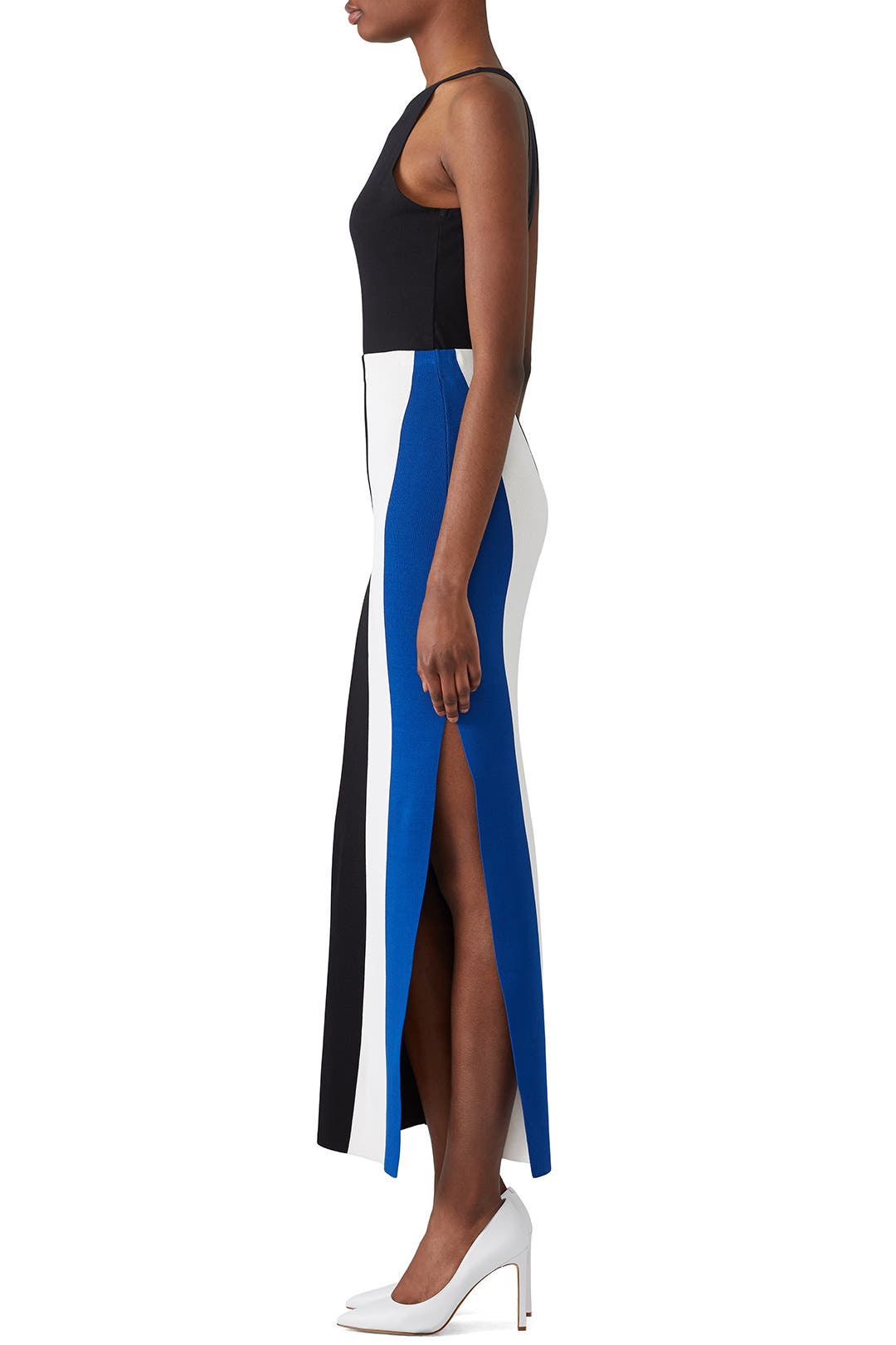 ワンピース SOLACE LONDON Women Mid Skirts OS36025 IRBLU BLUE Striped Anais Skirt by Solace London | Rent the Runway