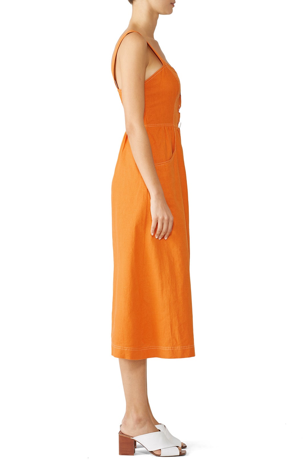 Orange Ablaze Midi Dress by La Maison Talulah 2