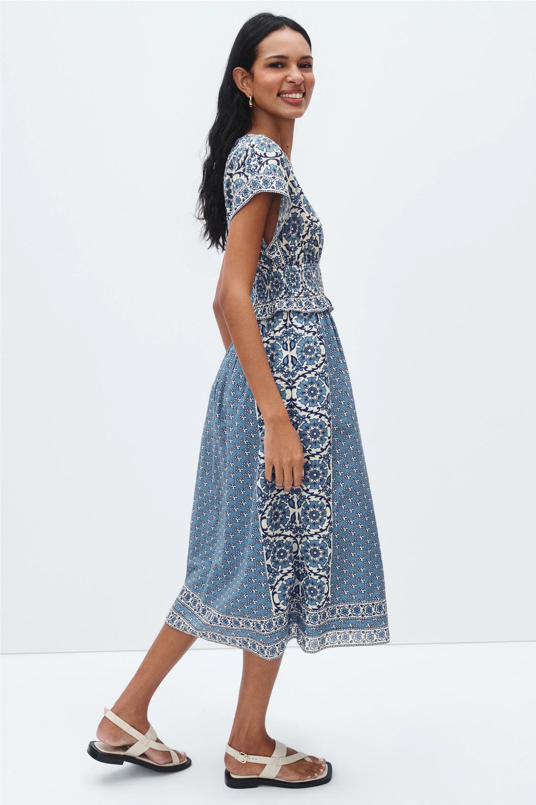 Smocked Waist Midi Dress by Sea NY x RTR | Rent the Runway