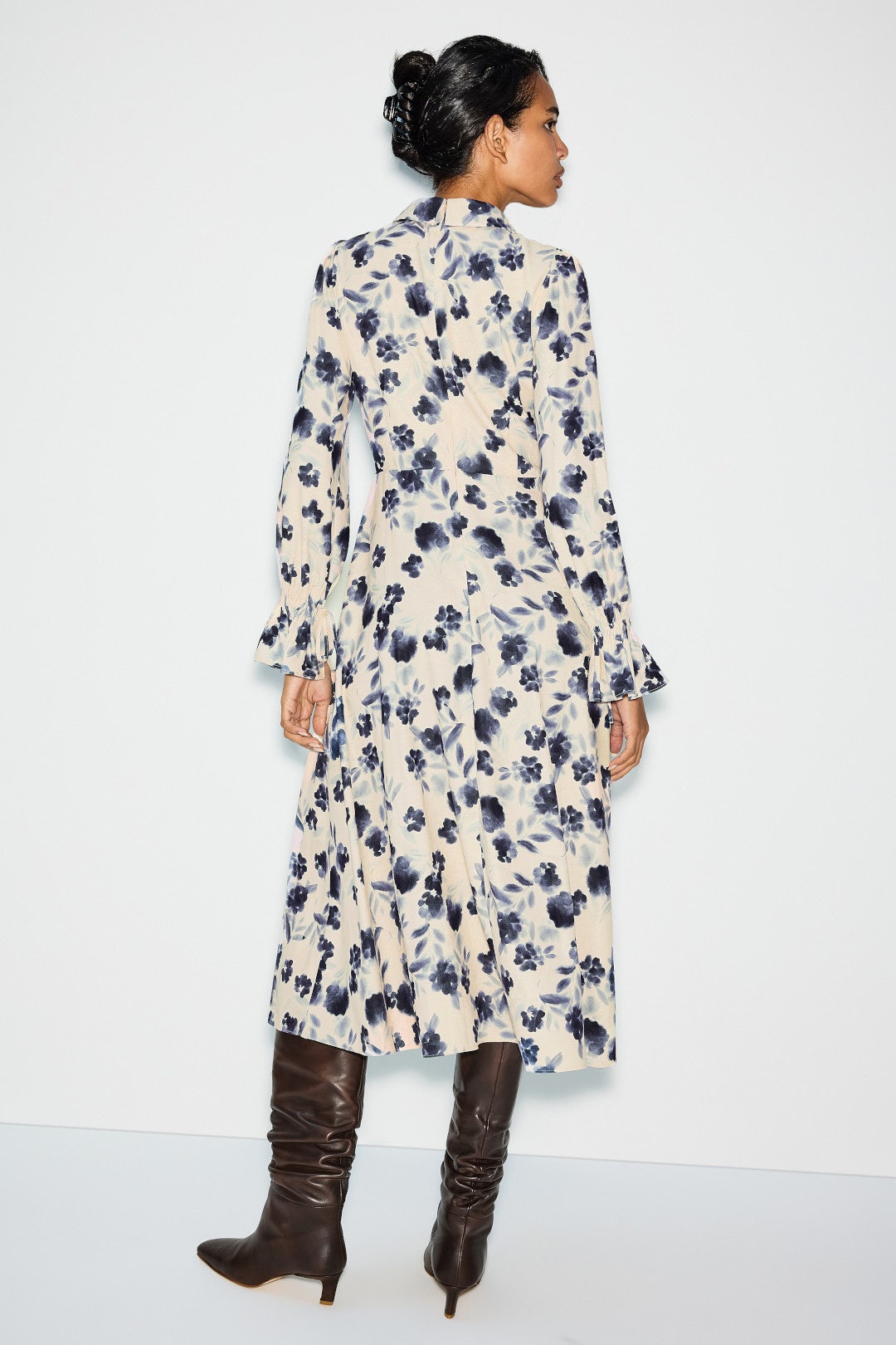 Floral Water Color Midi Dress