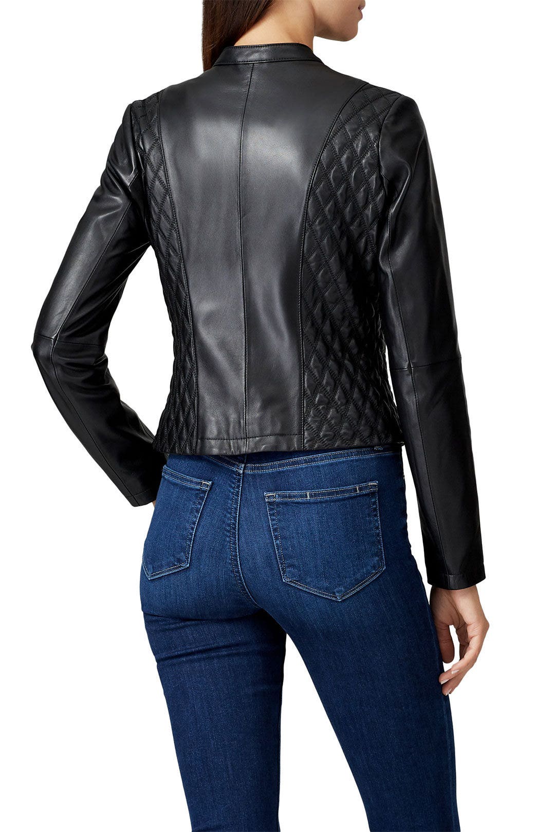 Quilted Leather Moto Jacket by Slate & Willow 2