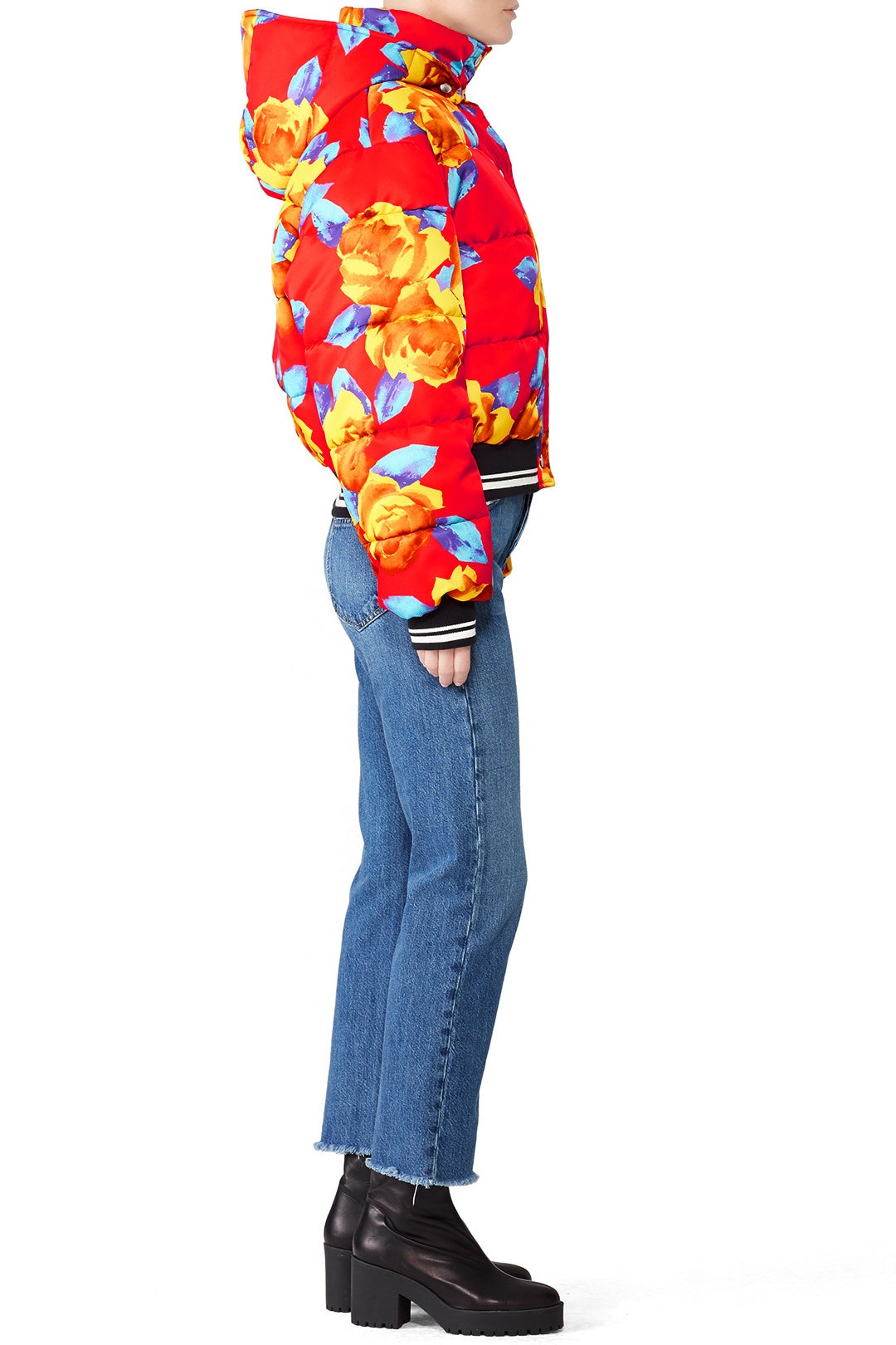 Cropped Floral Puffer Jacket by MSGM 2