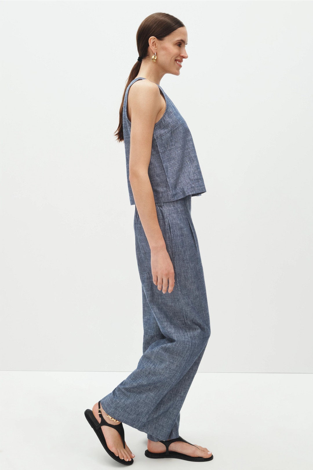 Chambray Mix Stevie Tank Top by NIC + ZOE 1