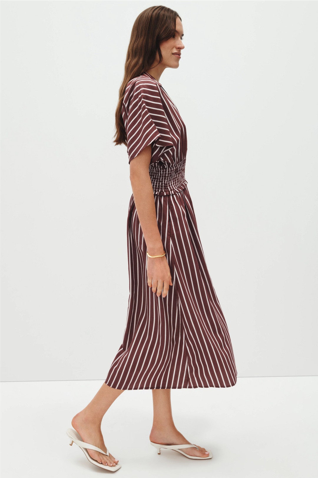 Striped Short Sleeves Midi Dress by Claudie Pierlot 1