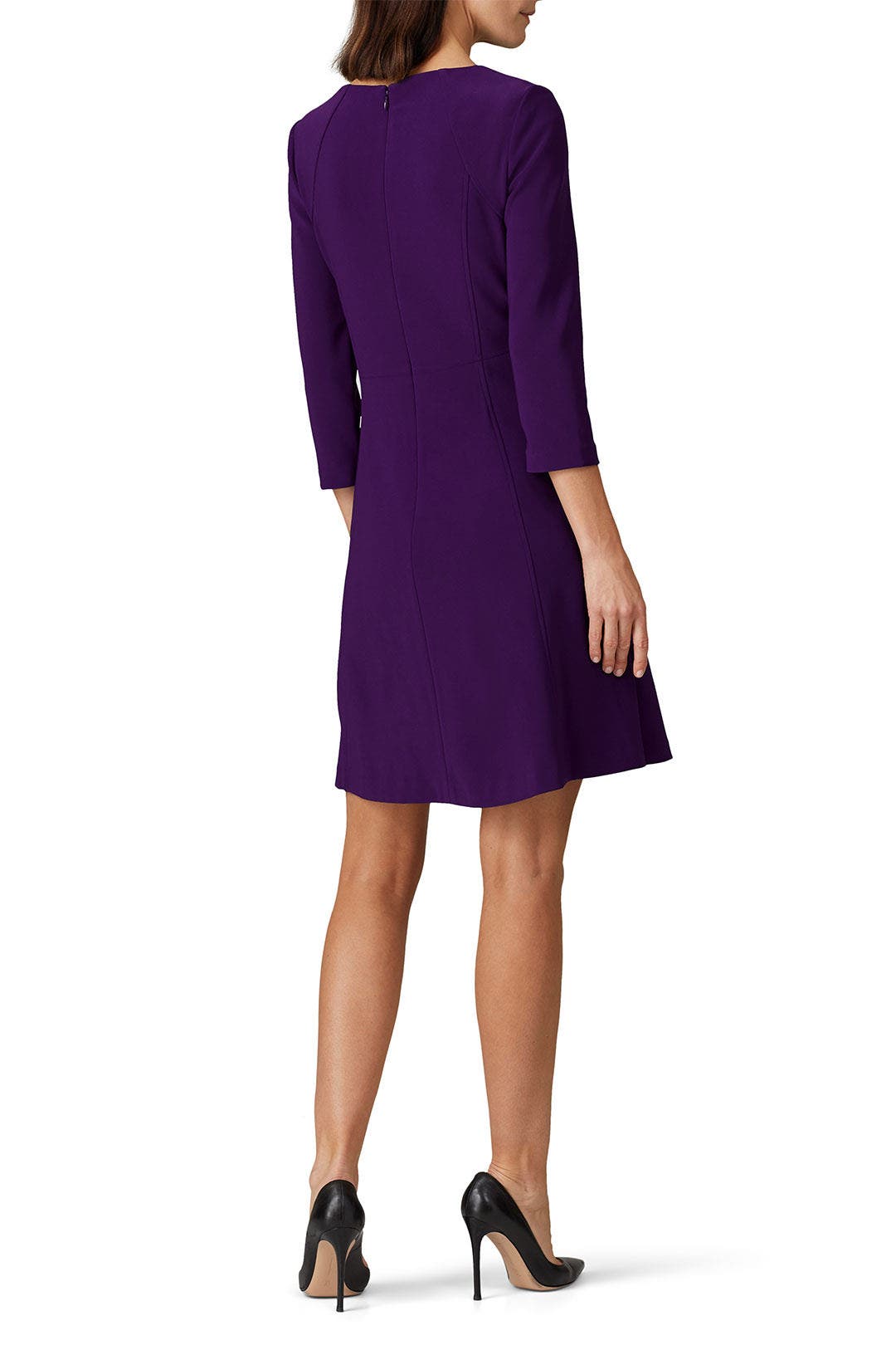 Purple Three Quarter Sleeve Dress by Lauren Ralph Lauren 2