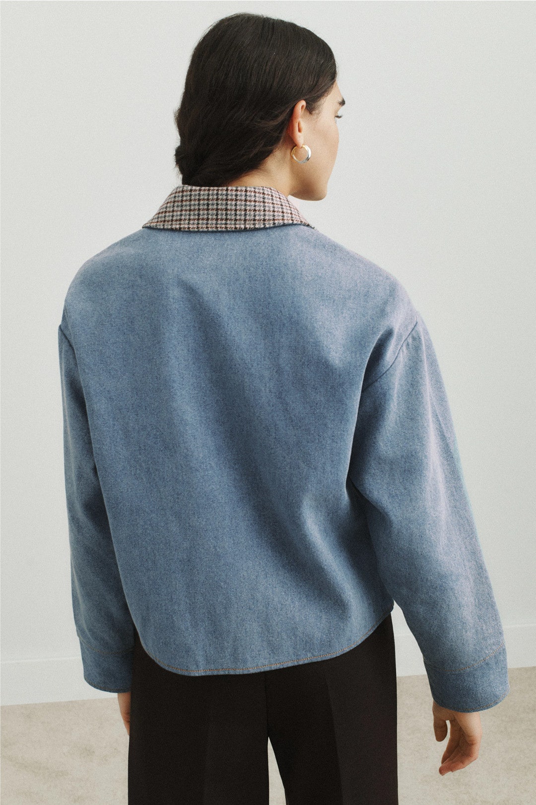Light Blue Denim Jacket With Contrast Collar by Sandro 2