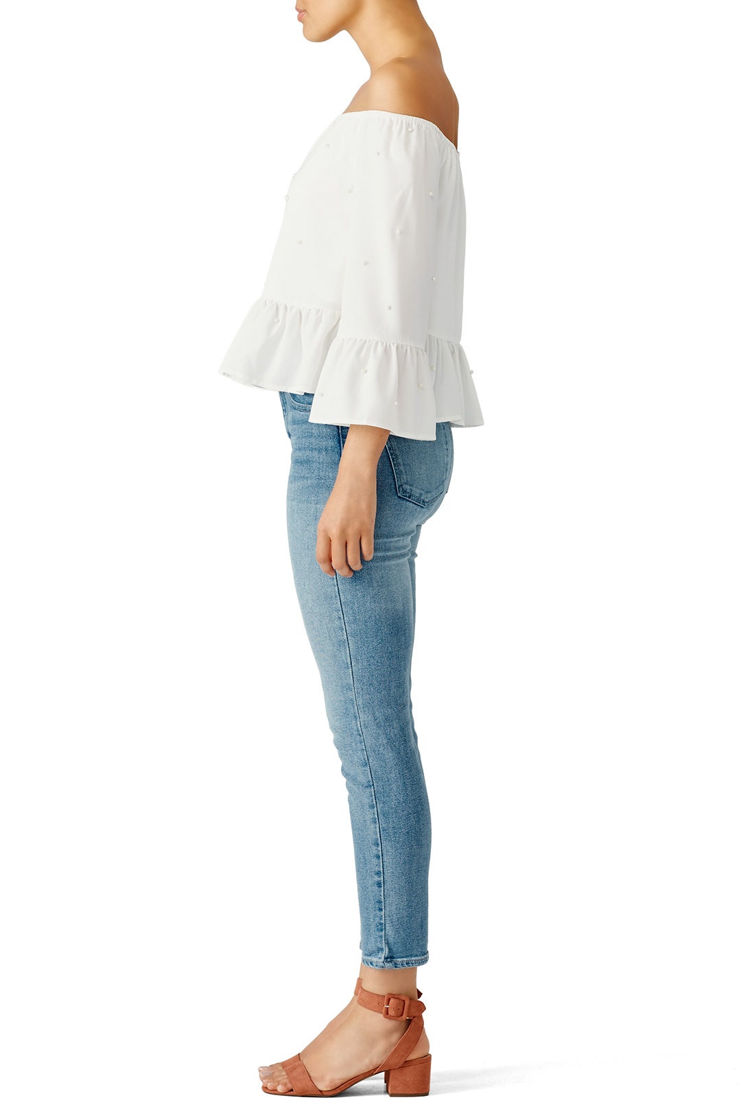 White Off Shoulder Top by English Factory 2