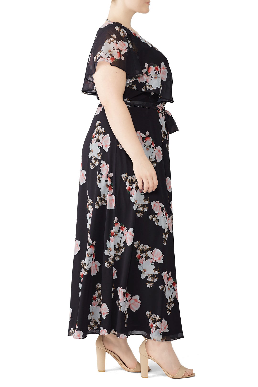 Black Floral Printed Maxi by City Chic 1