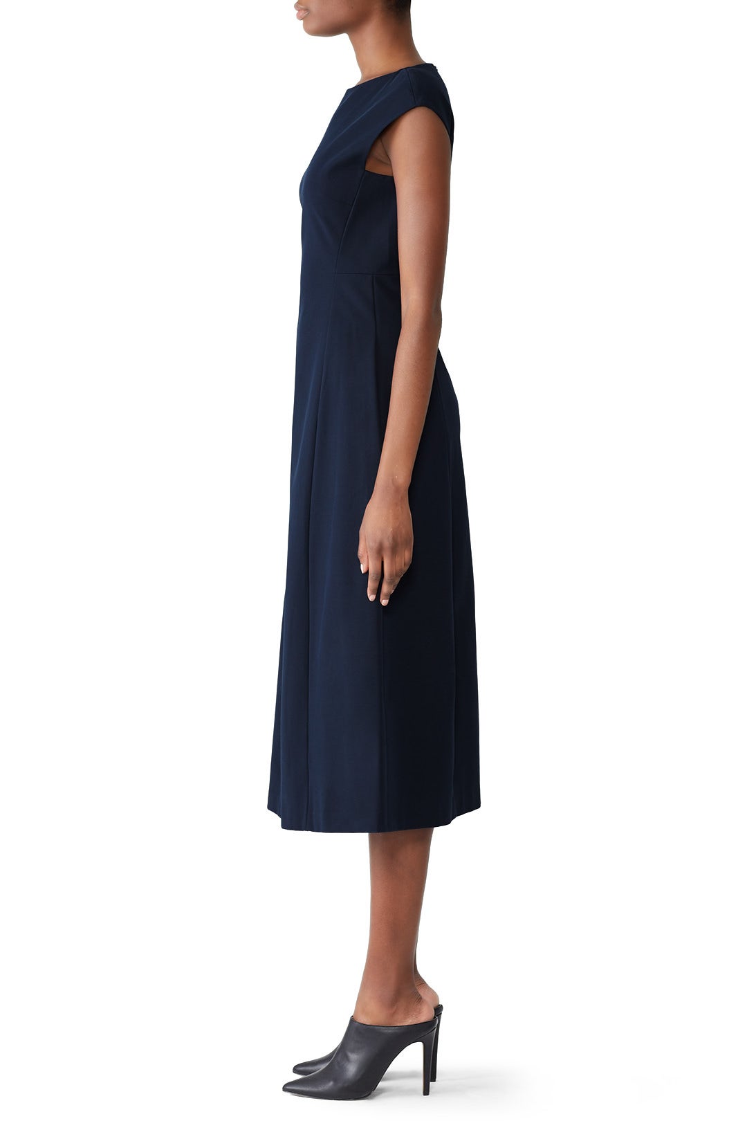 Navy Boat Neck Tulip Dress by Theory 2
