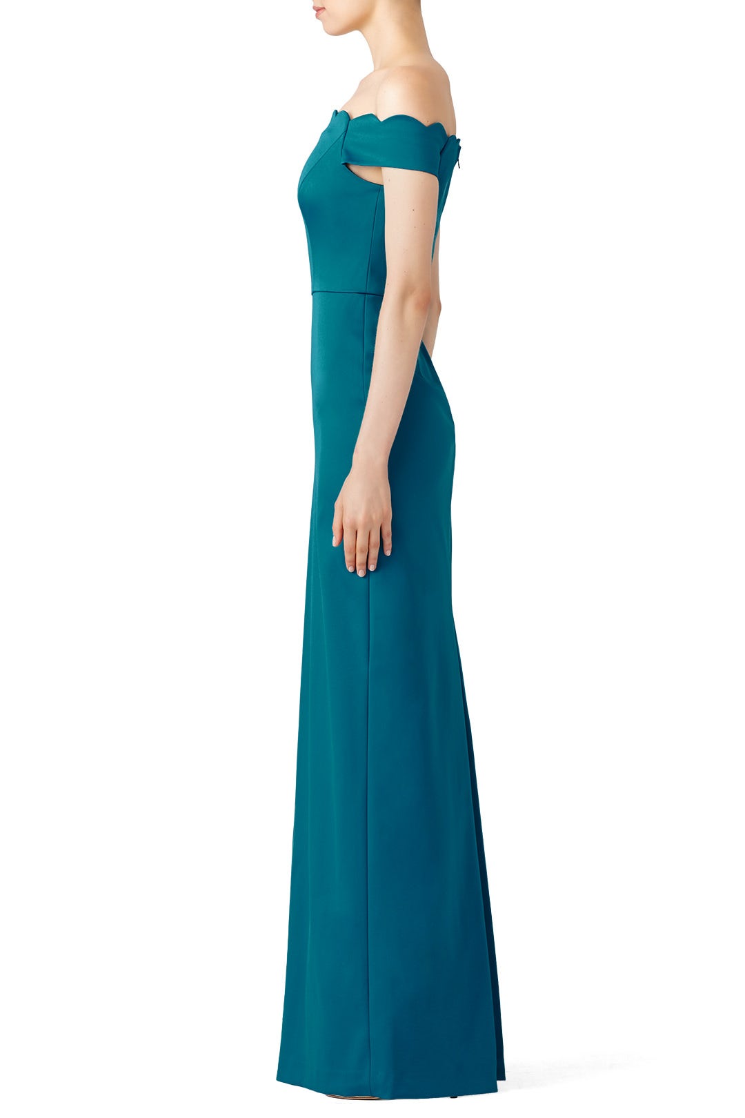 Teal Scallop Gown by Badgley Mischka 2