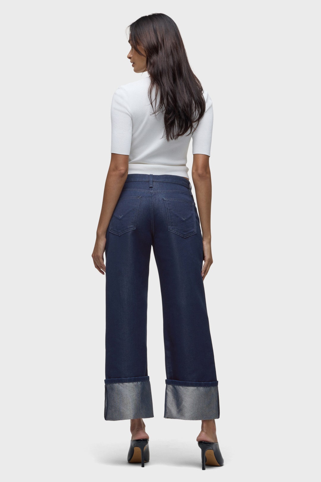 Rosie High Rise Wide Leg Ankle Cuff Jeans by Hudson 2