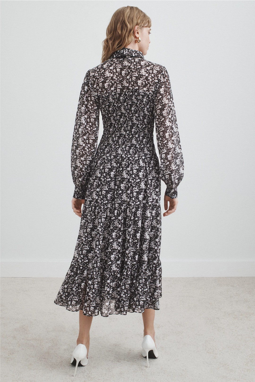 Smocked Button Down Shirt Dress by MICHAEL KORS 2