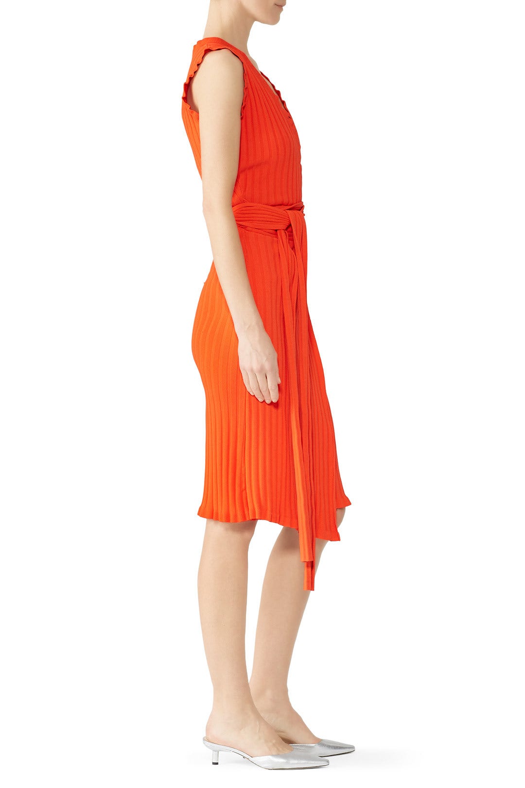 Persimmon V-Neck Wrap Dress by Milly 2