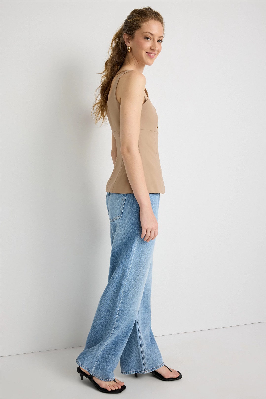 Button Front Twill Top by Rosetta Getty x RTR 1