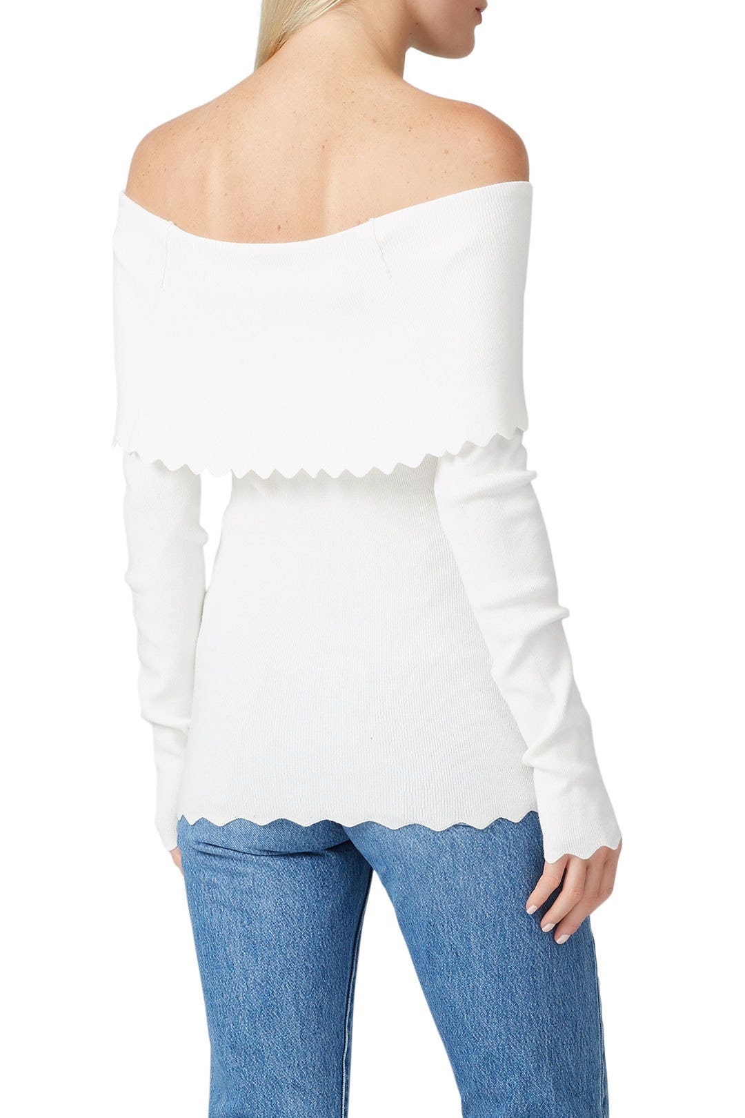 Foldover Scallop Sweater by Milly 1