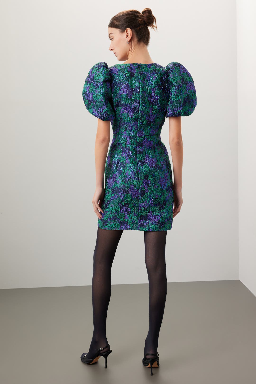 Puff Sleeve Mini Dress by Donna Morgan | Rent the Runway