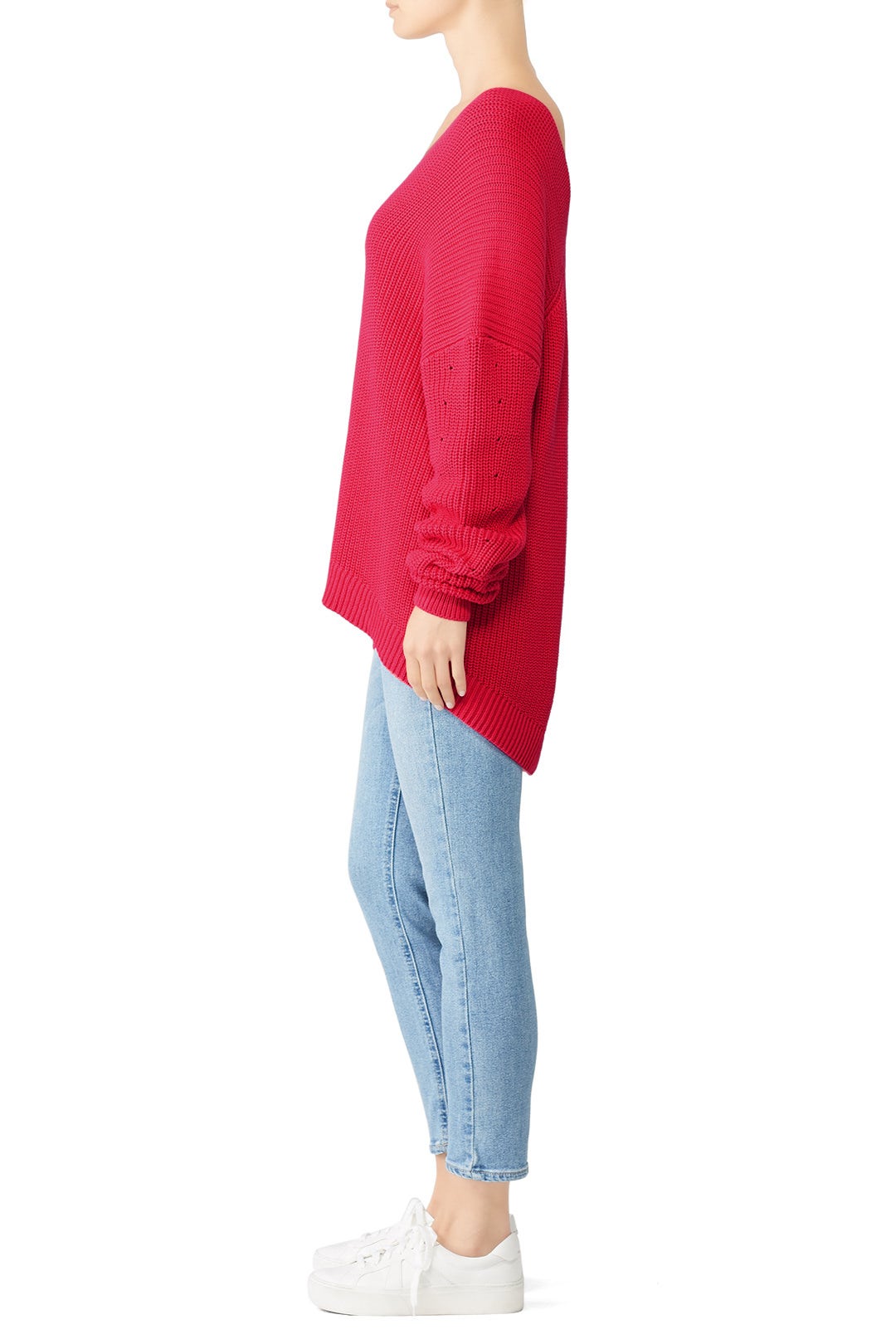 High Low V-Neck Sweater by 525 America 1