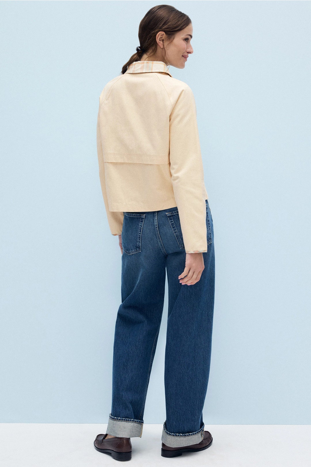 Cropped Field Jacket with Plaid Detail by Hunter 2