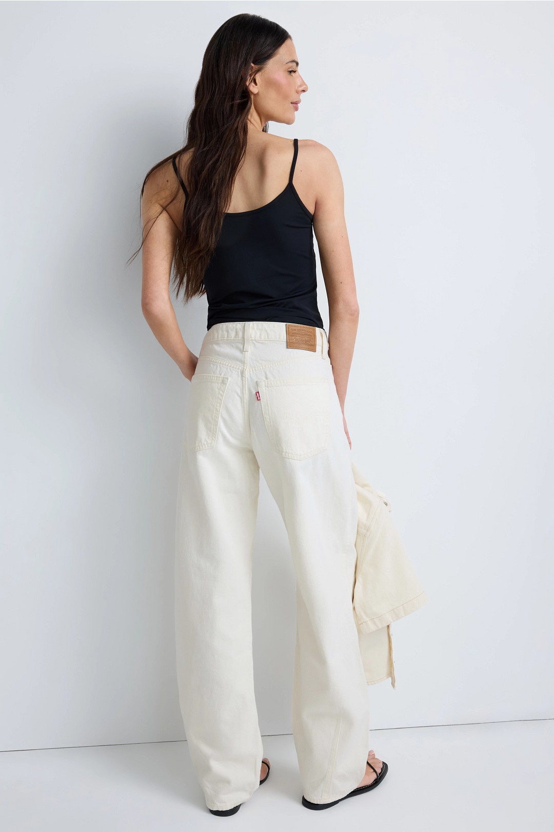 White Baggy Dad Barrel Jeans by Levi's 1