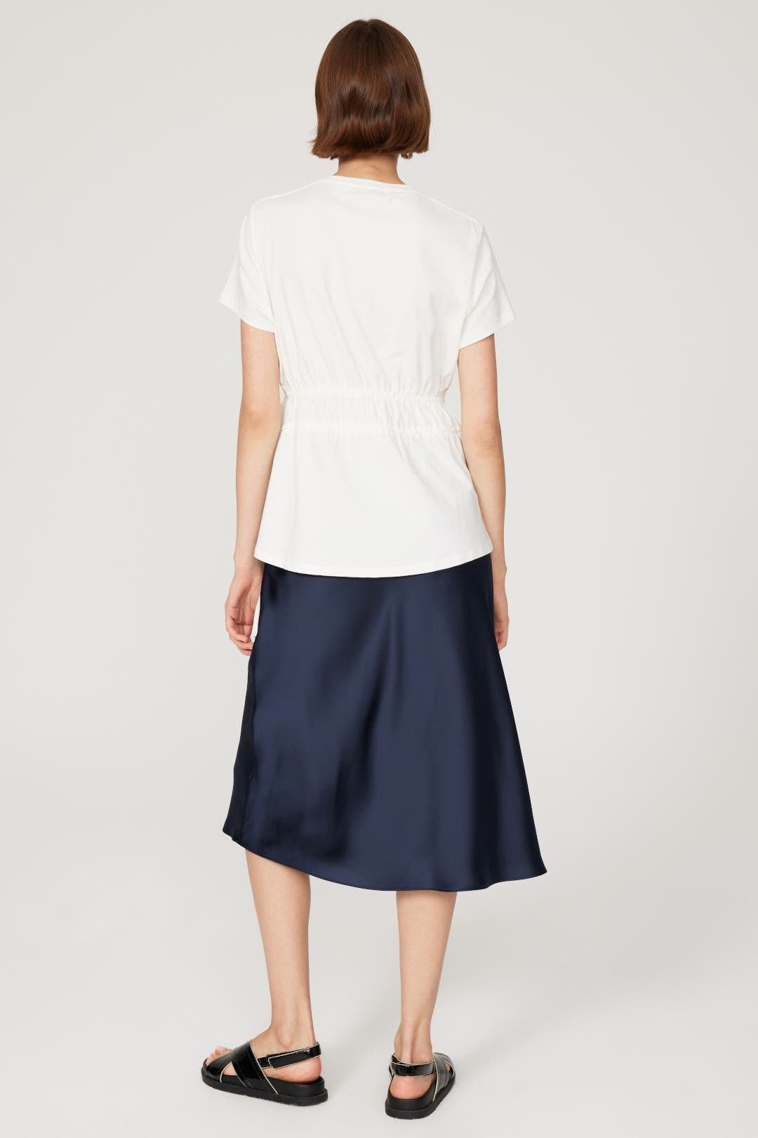 【qroo】Proenza Shouler White Label シャツ PROENZA SCHOULER WHITE LABEL Caroline striped cotton and linen