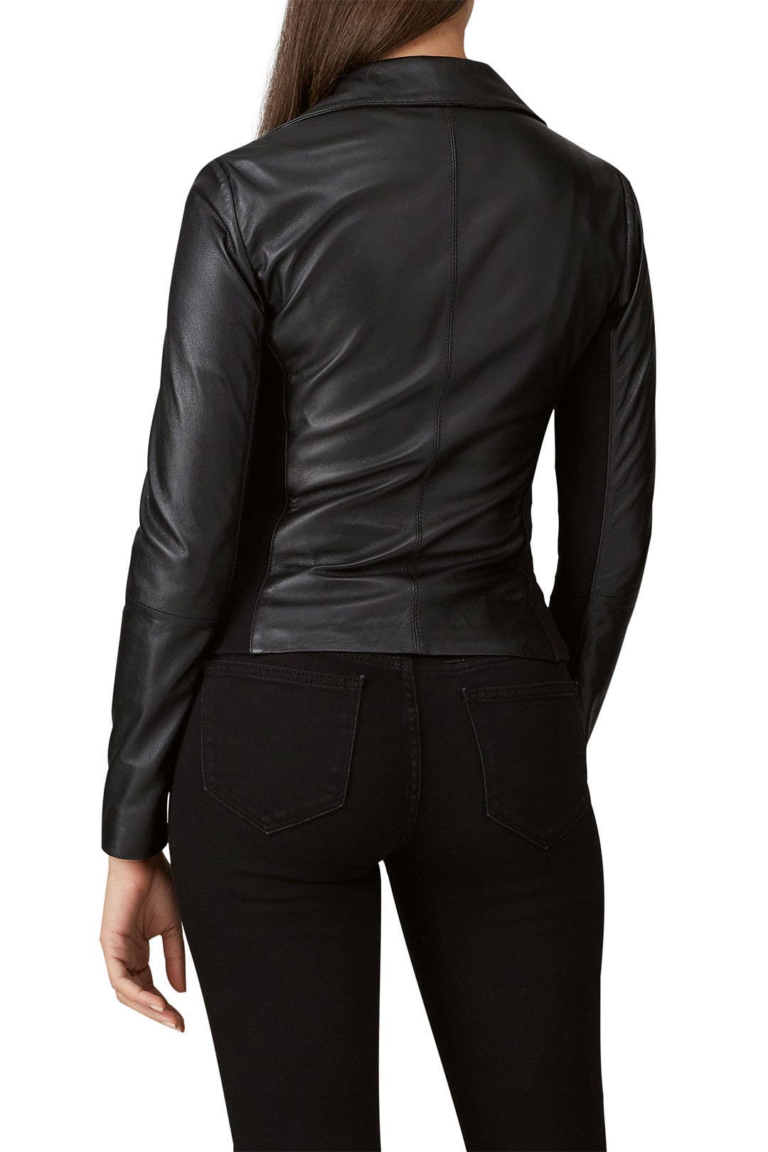 Jersey Paneled Leather Moto Jacket by Emporio Armani 2