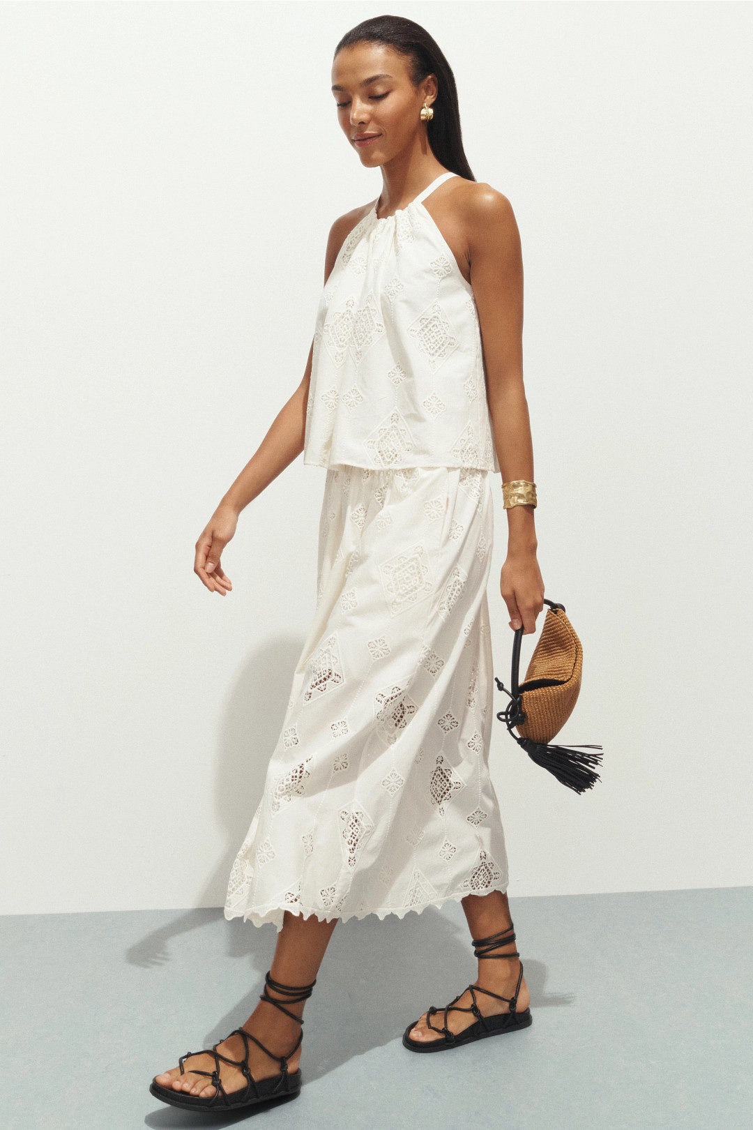 Mona Embroidered Midi Skirt by ba&sh 1