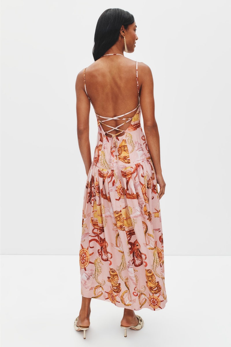 Nautical Wonder Pink Strappy Dress by FARM Rio - Photo 2