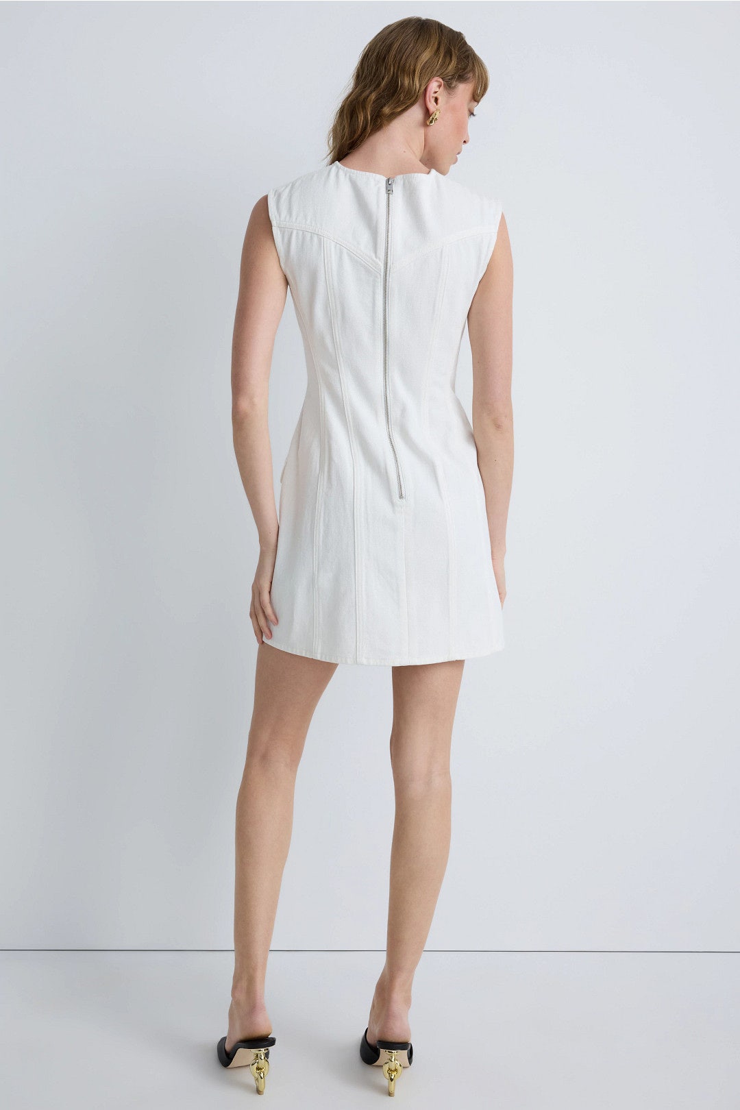 black cotton linen dress The Column Dress in Cotton Linen main image 0