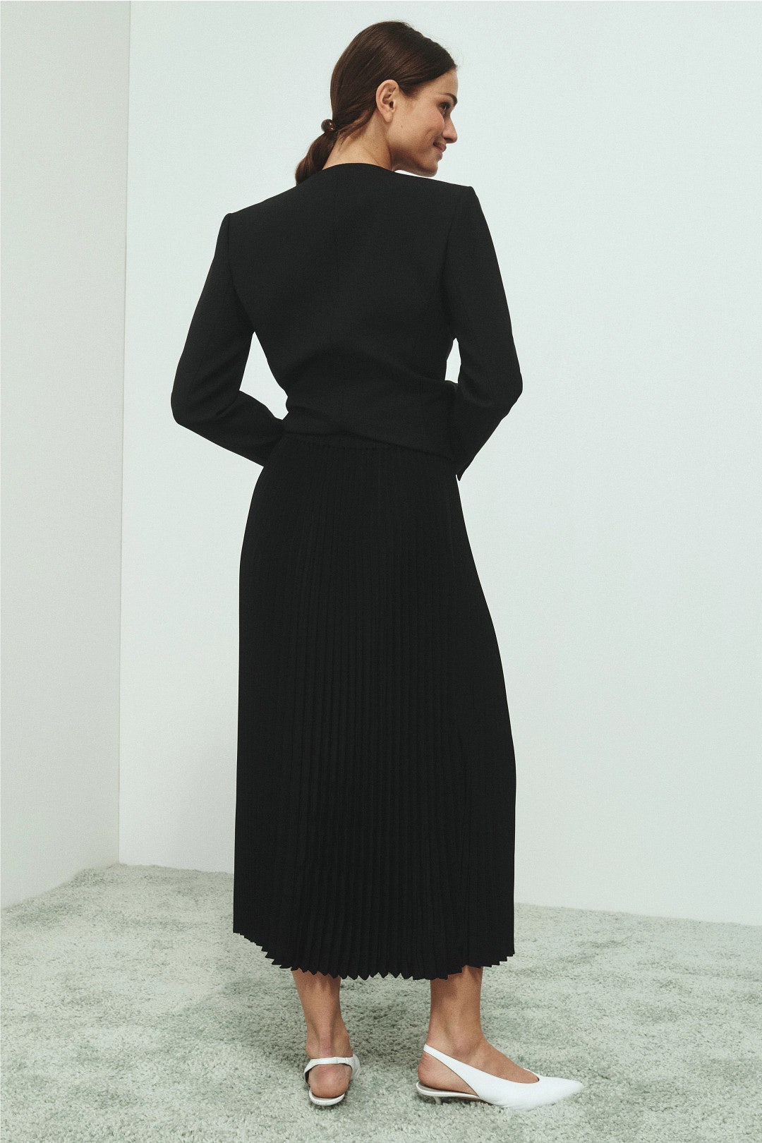 Pleated Elastic Waistband Skirt by Co 1