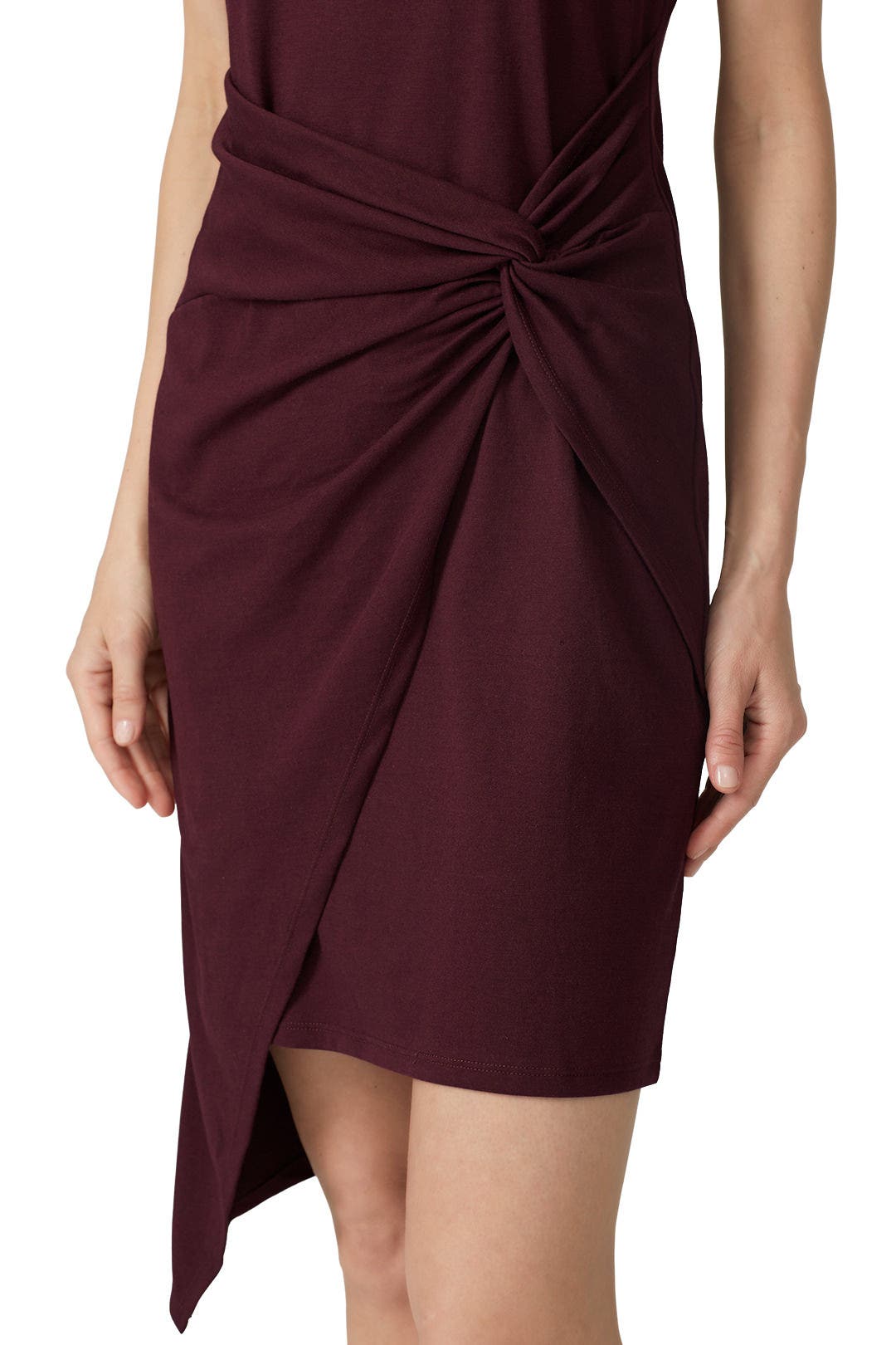 Burgundy Twist Front Dress by TROUVÉ 2