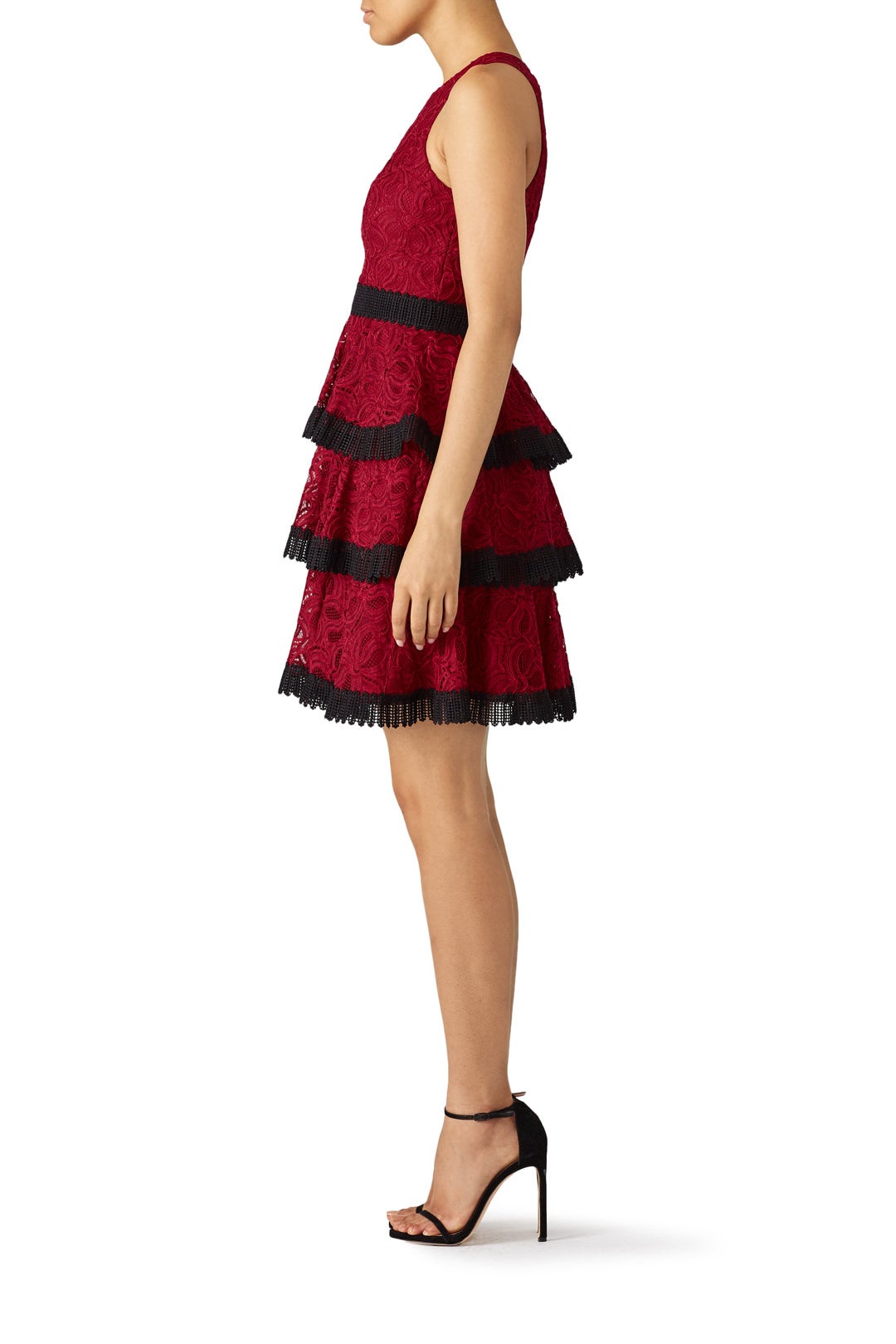 Red Tiered Dress by Aidan Mattox 1